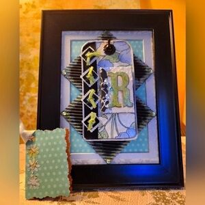 Handcrafted 3D Initials (Letter "R")Framed Design w/Gift Card-Wall hang …